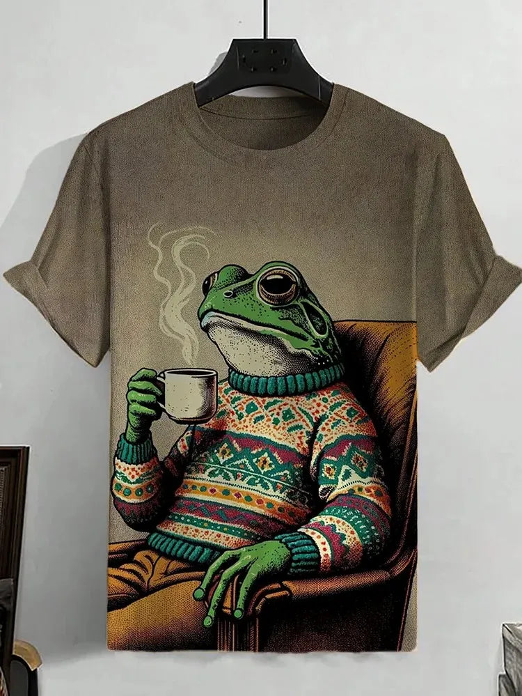 Men's Animal Funny Cat Printed T Shirt Short Sleeve Tees Tops 3D Print O-Neck Shirts Party Summer Casual Men's Clothing Apparel