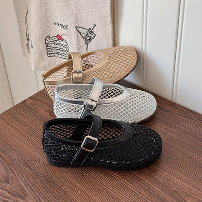 Summer Girl's Sandals Hollow Out Hook-loop Casual Chic Kid's Flat Shoe Solid Colors Anti-slip Daily Versatile Children Shoes