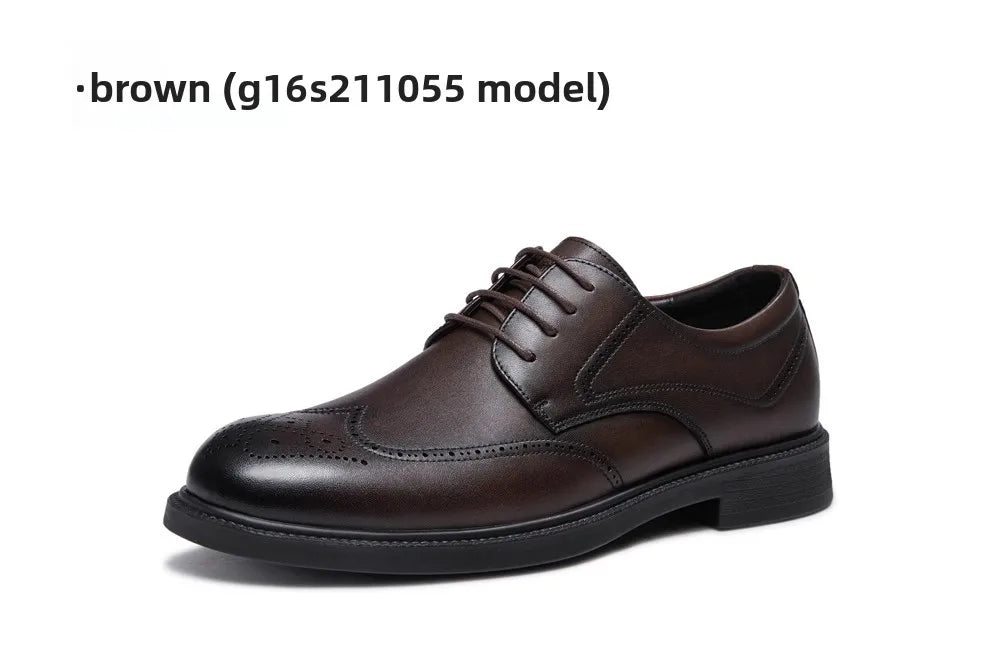 Golden Camel Men's Derby Shoes 2026 Business Casual Soft Sole Leather Shoes Brand Design Soft Soles Non-slip Velvet Warm Loafers
