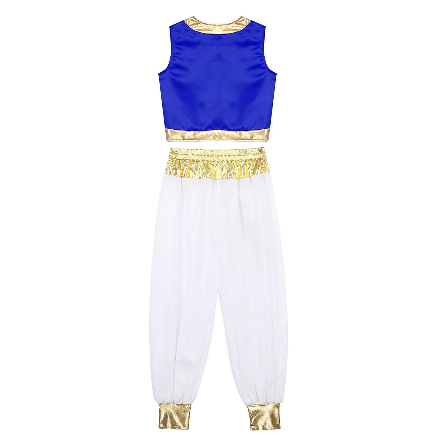 Boys Arabian Costume Arabian Prince Cosplay Dress Up Vest Waistcoat Harem Pants Suit for Halloween Carnival Stage Performance