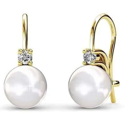 Pearl Dangle Earrings Embellished with Swarovski Crystals Exquisite Fashionable Drop Earrings Imitation Freshwater Pearl Jewelry