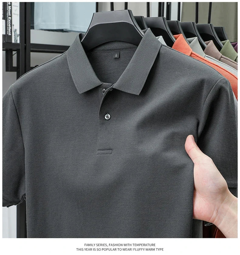 20 Colors Men's 100% Cotton Polo Shirt - Summer Casual Breathable Tee,Ideal for Golf and Sports,Business Casual,Silk-Like Finish