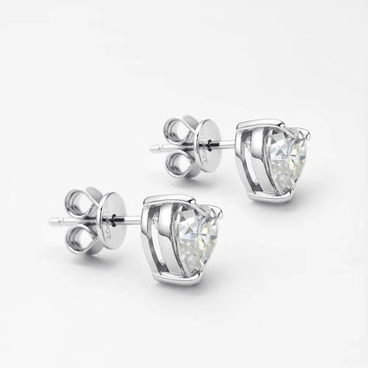 1/2/4 Carat 6.5/8/10mm D Color Heart Moissanite Diamond Stud Earrings For Women 925 Sterling Silver Party Fine Jewelry