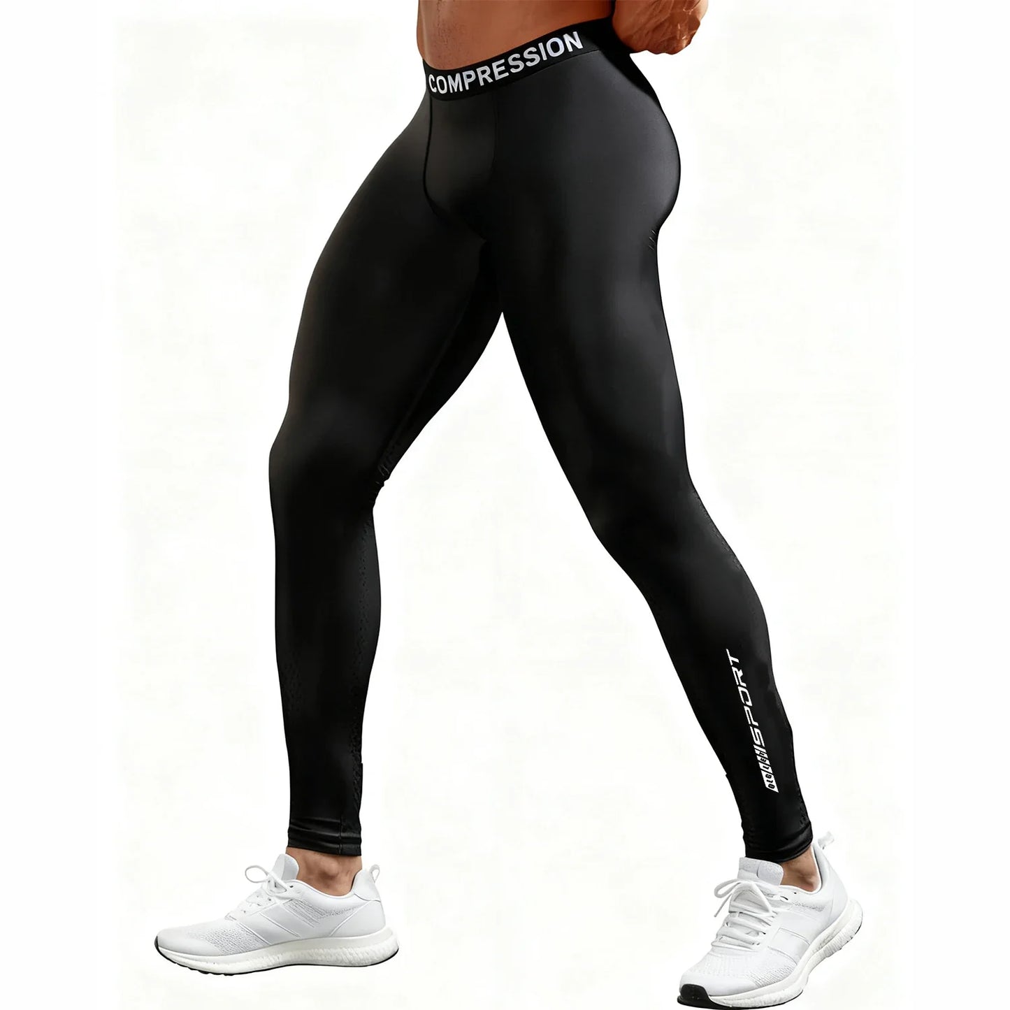 Men's Compression Leggings High Elastic Quick Dry Breathable Sports Base Layer for Gym Running Basketball Workout