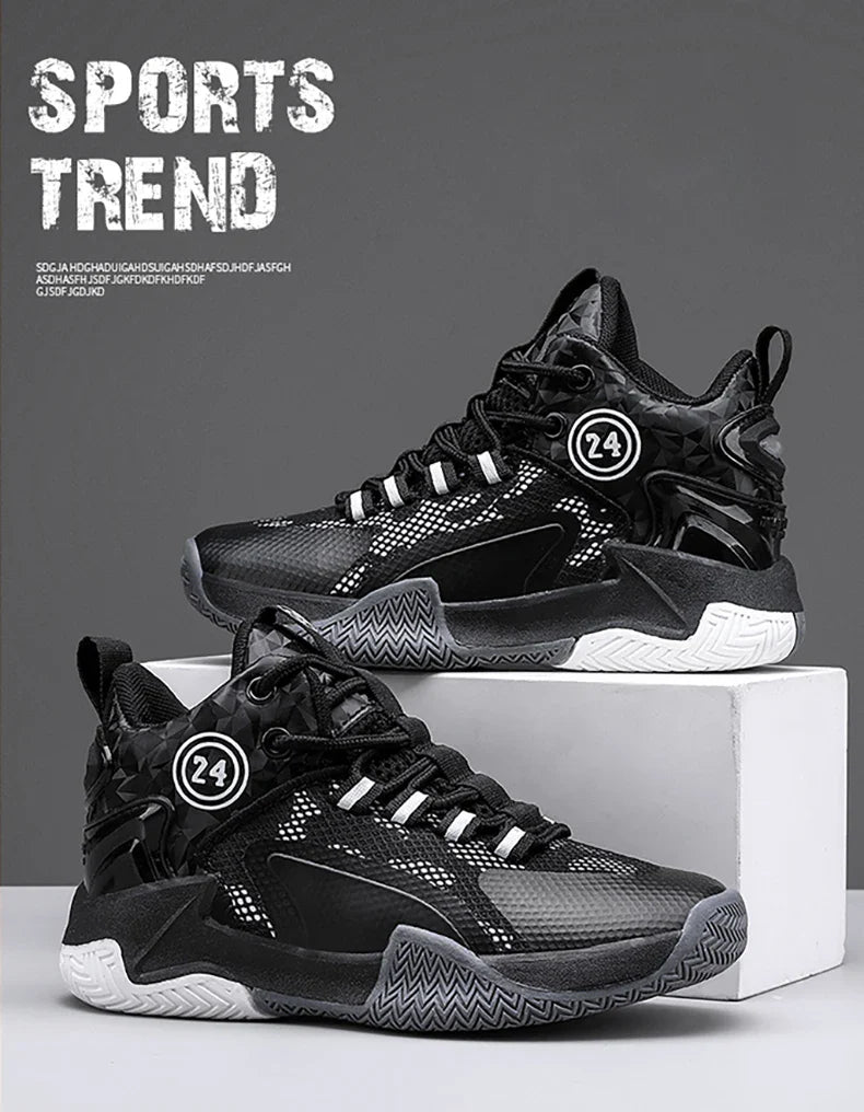 Kids Basketball Shoes Legendary Number Children's Anti-Slip Breathable Outdoor Sports Sneakers for Boys Daily Training Exercise