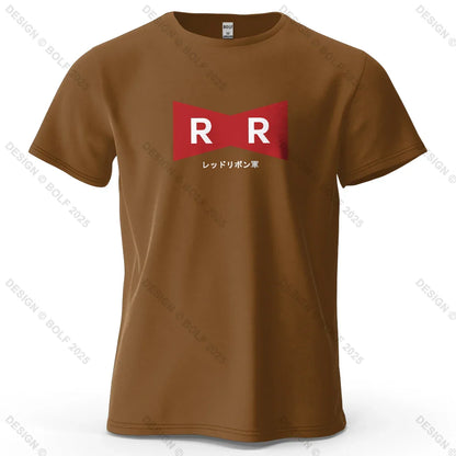 Red Ribbon Army Printed Men's T-Shirt 100% Cotton Oversized Anime Graphic Tees for Women Tops Tees Casual Streetwear