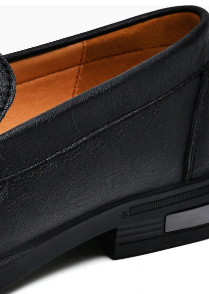 Genuine Leather Slip on Loafers Men Formal Dress Shoes Office Driving Wedding Party Mocasines Hombre Big Size Casual Shoes