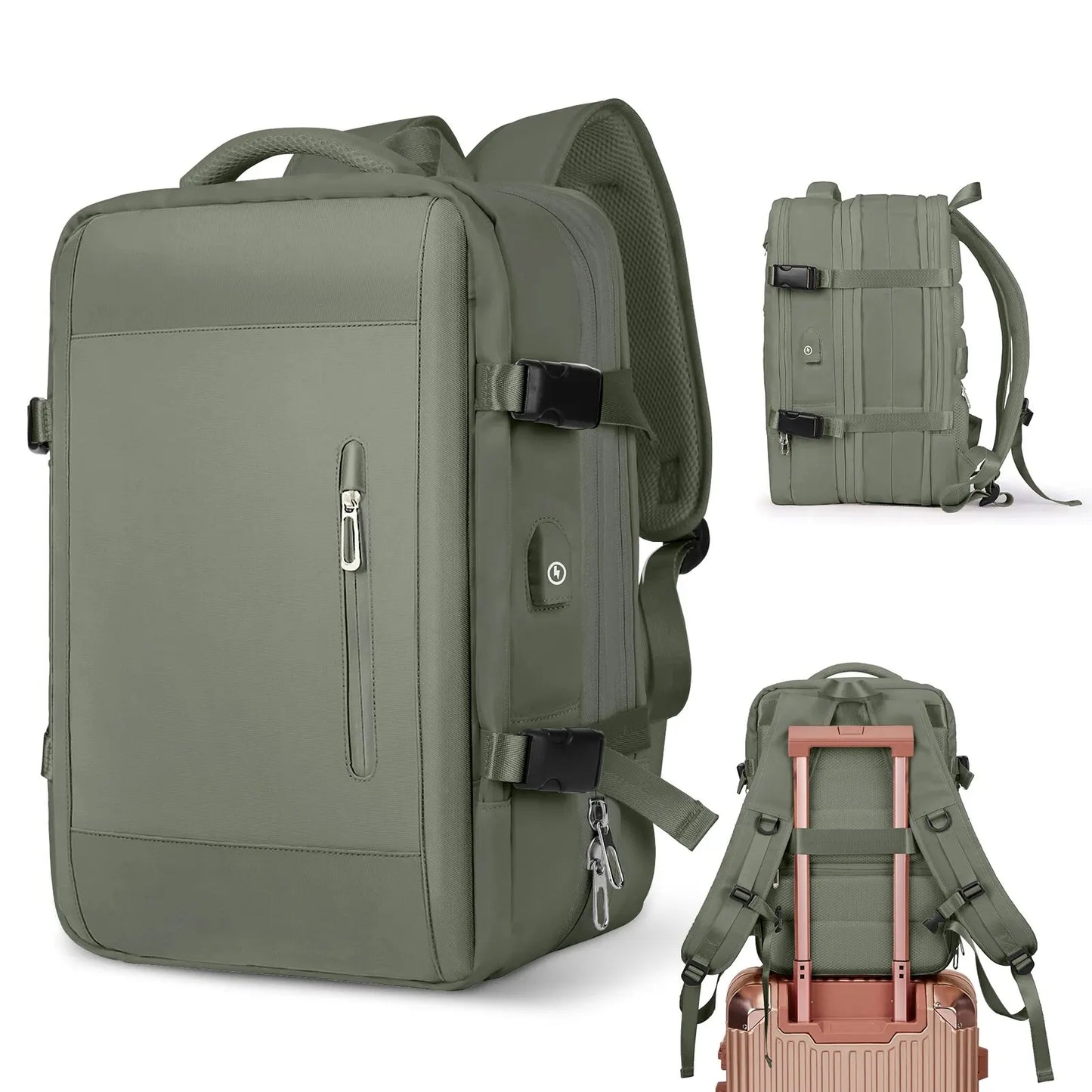 Men Backpack Business Travel Backpack Carry on Waterproof Expandable Backpacks Large Capacity Weekend Traveler Laptop Bag