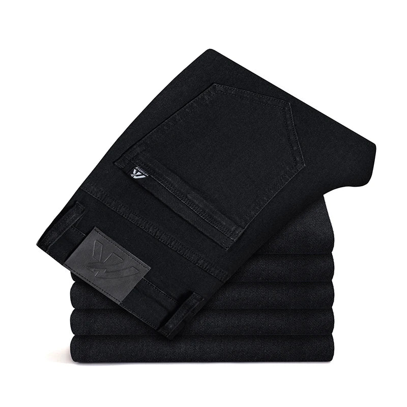 2026 Men White Jeans Fashion Casual Classic Style Slim Fit Soft Trousers Male Brand Advanced Stretch Pants