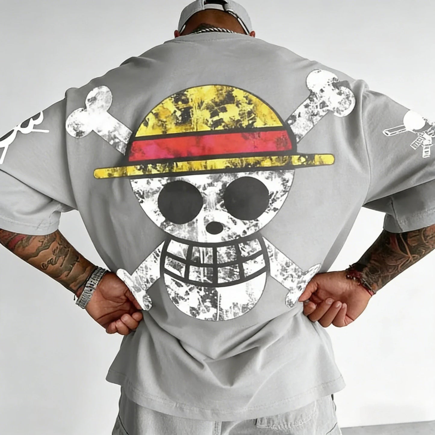 Anime Printed Cotton T-shirt 2026 Men's and Women's Summer New American Street Hip Hop Loose Casual Parent-child Top