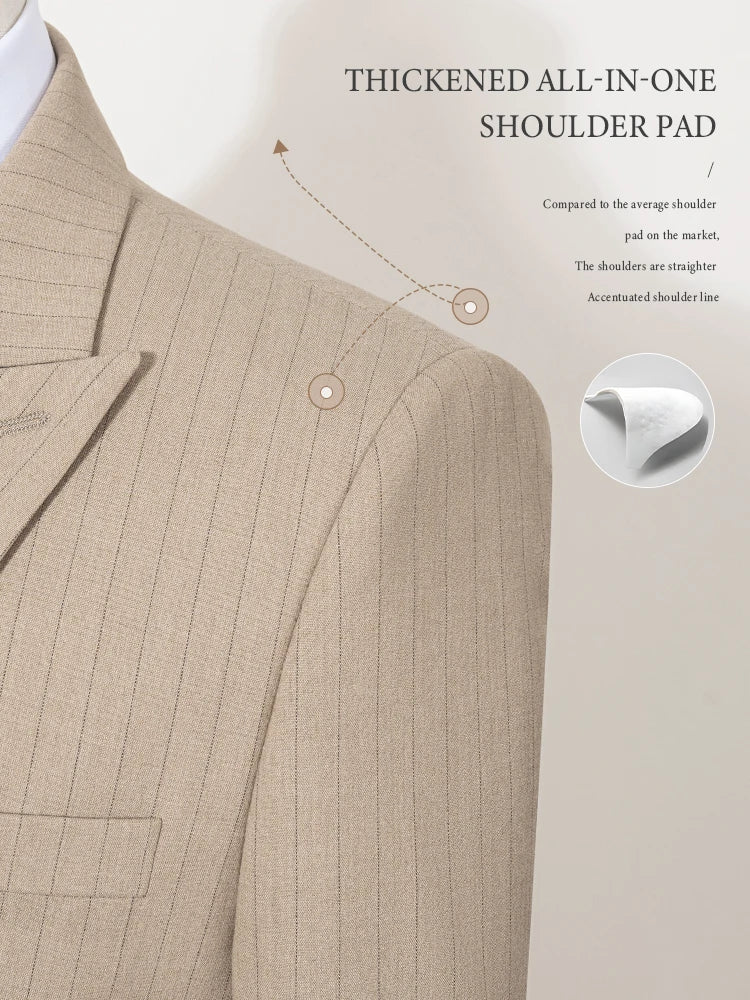 High quality striped suits for men slim fitting luxury man clothing elegant mens suit Wedding trends costumes