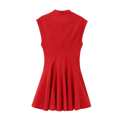 Ruffles Mini Party Dress Women Sleeveless A-Line Chic Evening Club Dress Fashion 2025 Y2K Girl Street Vestidos
