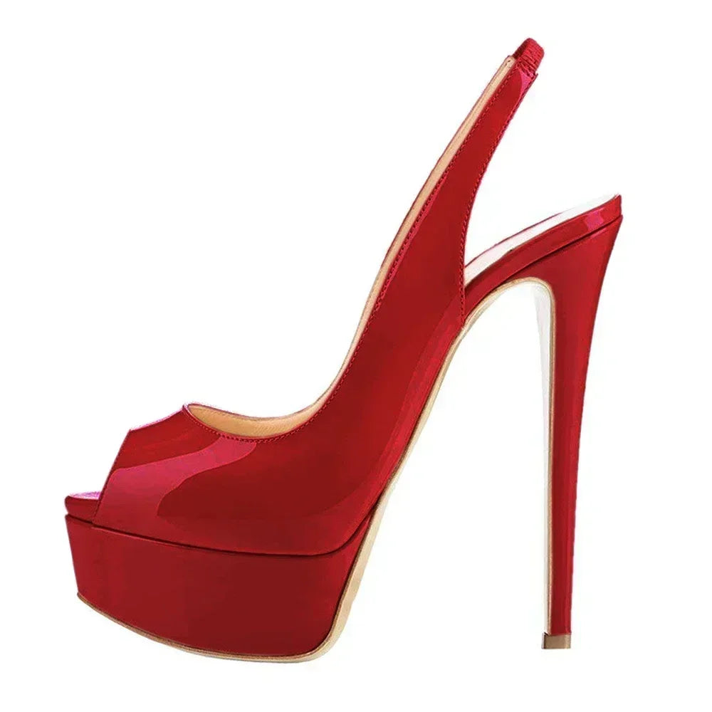Women Sandals Sexy Pumps 14CM Platform Stripper High Heels Open Toe Stilettos Gladiator Party Dress Wedding Shoes Large Size 44