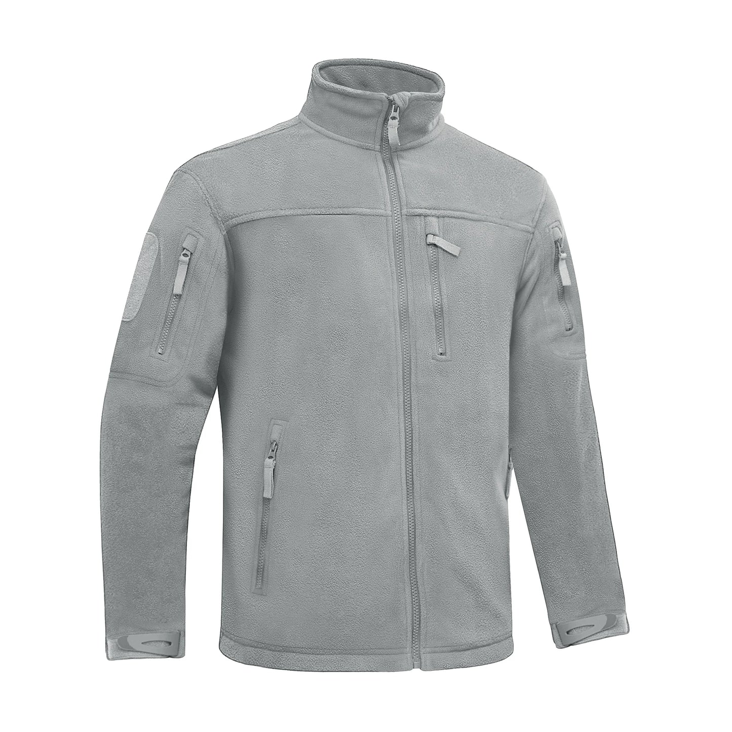 Winter Fleece Jacket Mens Zipper Pockets Work Jacket Thermal Warm Full Zip Fishing Hiking Coats Outwear Man Windbreaker