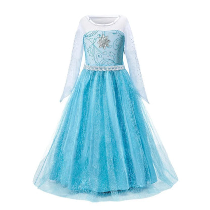 3 4 5 6 7 8 9 10 Years Children Princess Dress Kids Elsa Cosplay Dress Up Little Girls Summer Costume Halloween Party Clothing