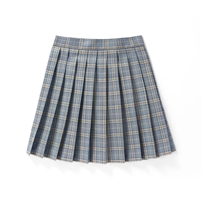 Summer Women High Waist Pleated Plaid Skirts Mini Tennis Skirt Harajuku JK Japanese School Uniform Short A-Line Mini Skirt Girl