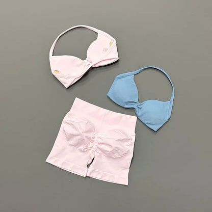 2PCS HISTELLO Sports Seamless Yoga Set Push Up Women Bra Scrunch Butt Lift Leggings Ultra Soft Comfort Yoga Workout Wear