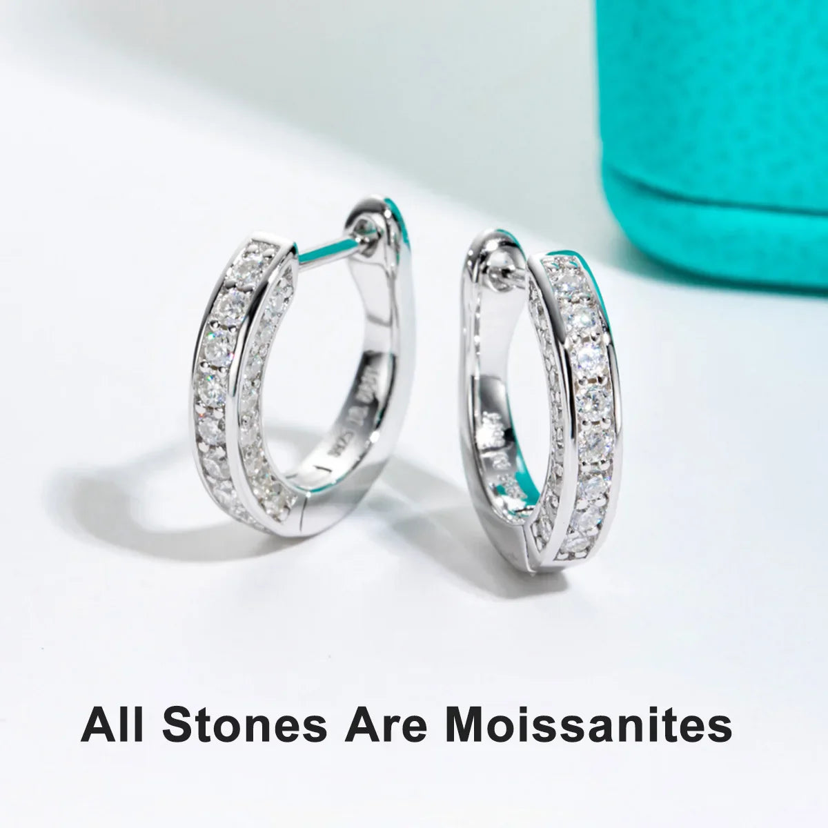 0.56cttw Luxury Moissanite Ear Hoop Earrings 925 Sterling Silver Earring For Woman Wedding Engagement Jewelry Wholesale