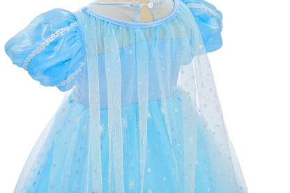 Children Princess Fancy Costume Elsa Party Carnival White Dress Up for Girl Christmas Birthday Cosplay Belle Snowflake Vestidoes