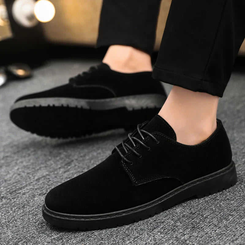 Luxury Brand Mens Casual Shoes Black Men Leather Shoes Fashion Lace Up Platform Work Shoes Wedding Formal Dress Oxfords Shoes