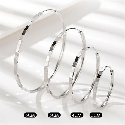 Senlissi - New Fashion 18K Gold Plated Hoop Earrings For Women 925 Sterling Silver Earring Cерьги Kольца Jewelry Girlfriend Gift