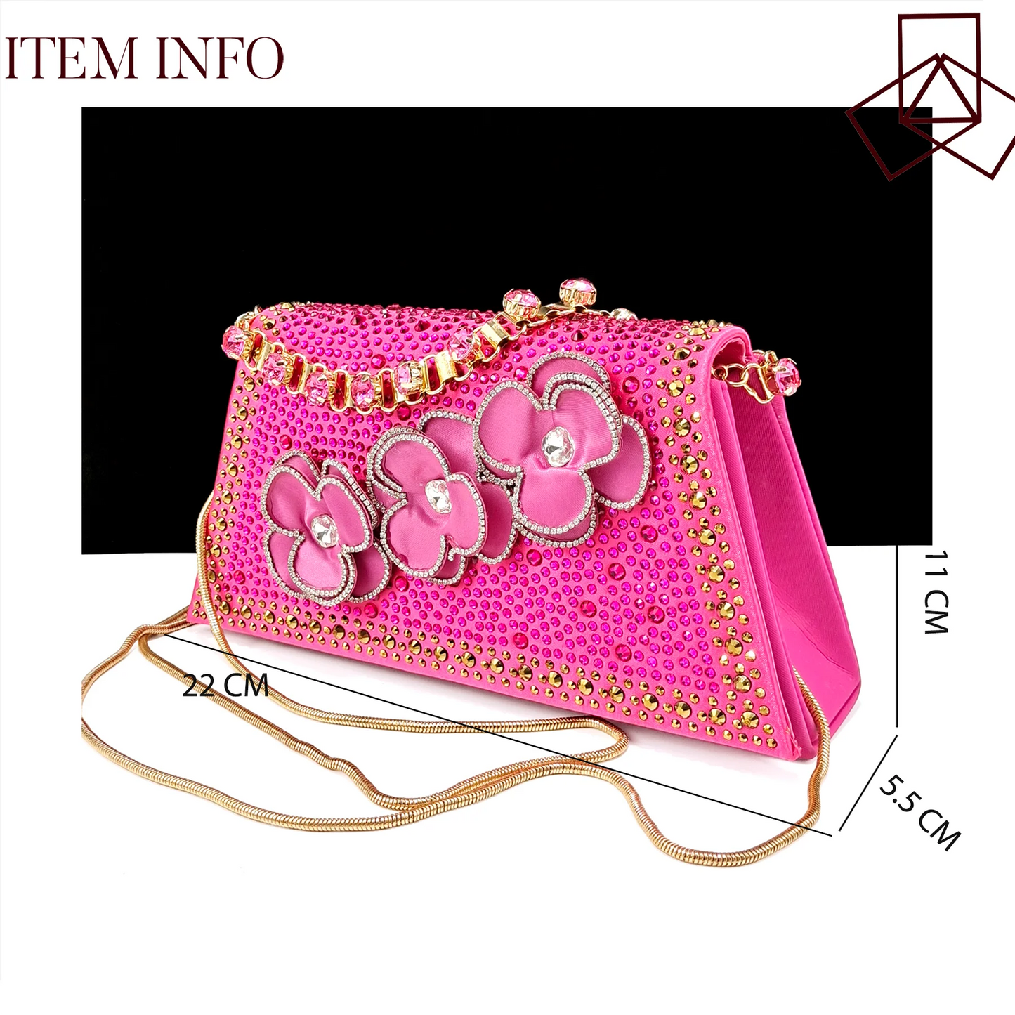 Party Shoes And Bag Ladies Heel Decoration Pure Elegant Flower Wedding Shoes And Bag Full Rhinestone Fashion Handbag