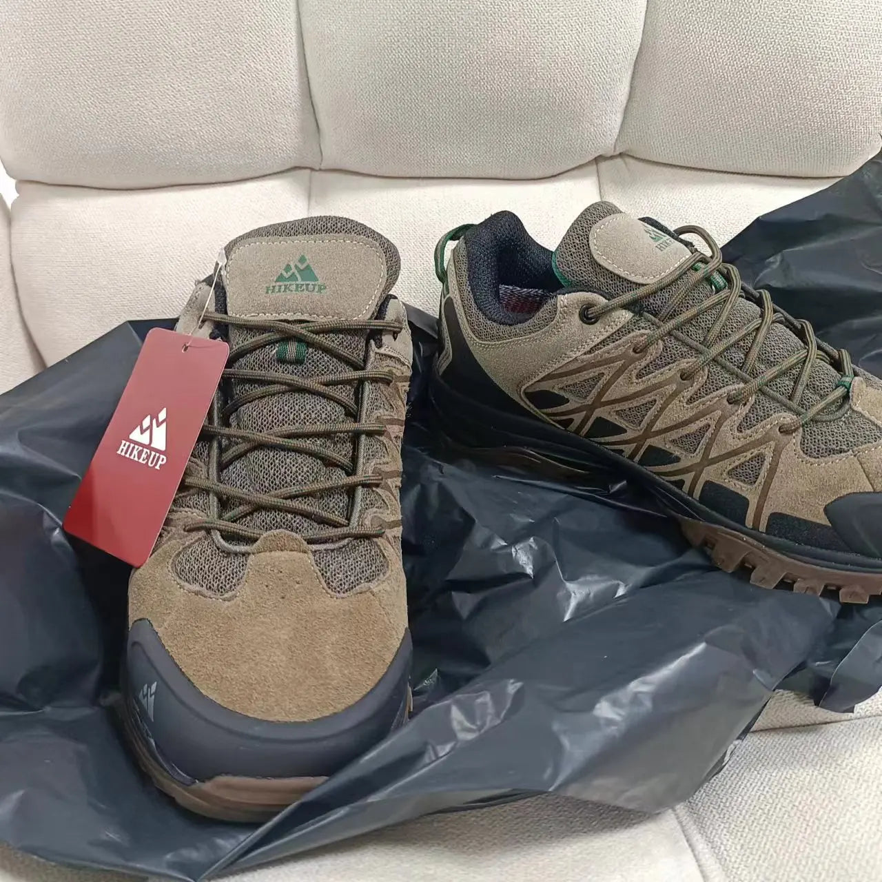 Mens Hiking Shoes Breathable Lace Up Trekking Male Cushioning Outdoor Climbing Tourism Sneakers for Men
