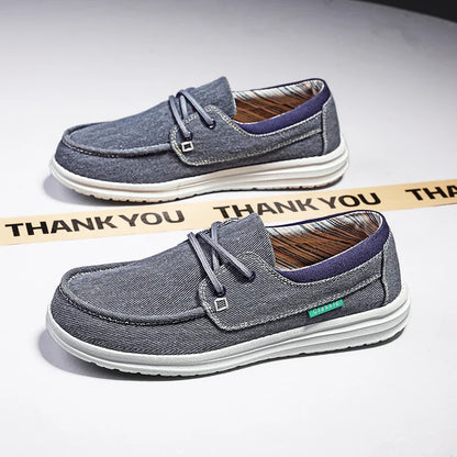 Men's Canvas Shoes Retro Loafers Lightweight Flats Leisure Footwear Male Summer Moccasin Men Casual Business Shoe
