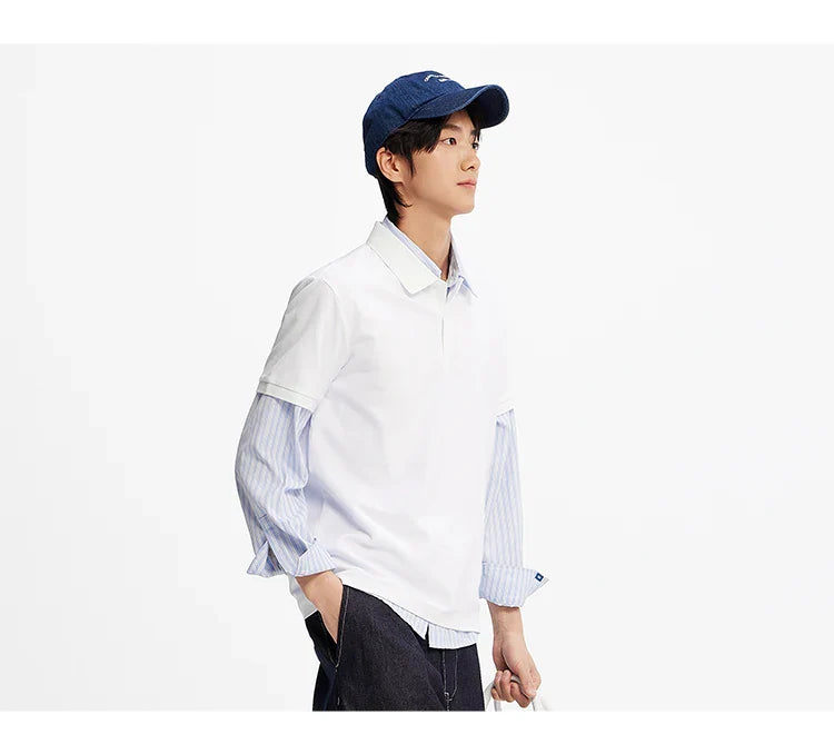 Polo Shirt Men Moisture Wicking Solid Color Short Sleeve T-Shirt 2025 Summer New Slim Fit Top for Active Wear