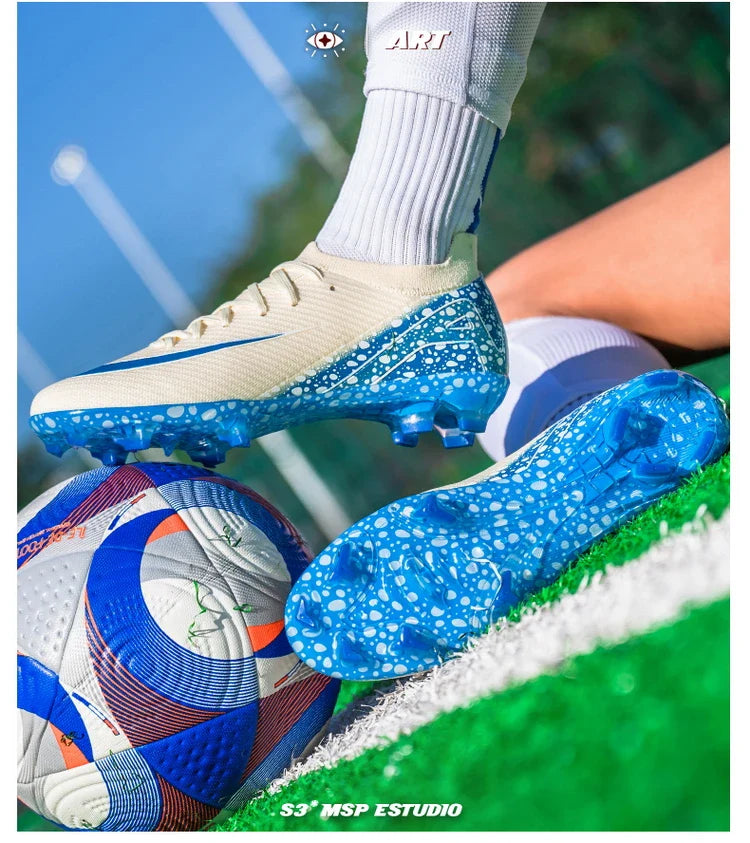 Soccer Cleats for Men Women AG/TF Breathable Cushioned Insole Anti-Slip Outdoor Sports Artificial Grass Football Boots