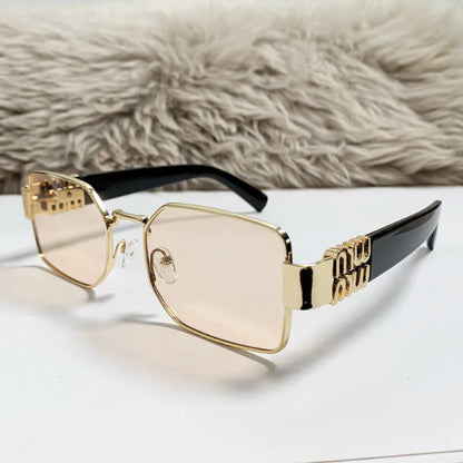 New Fashion Metal Box Women's Sunglasses High Quality High Sense Trend Street Sun Glasses Girls Sunshade Glasses UV400