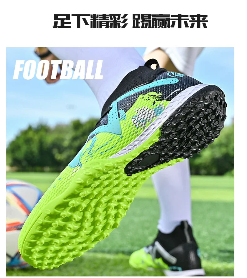 Men New TF Football Boots Society Indoor Original Top Quality Non Slip Male Soccer Shoes Sneakers Ultralight Breathable Ankle