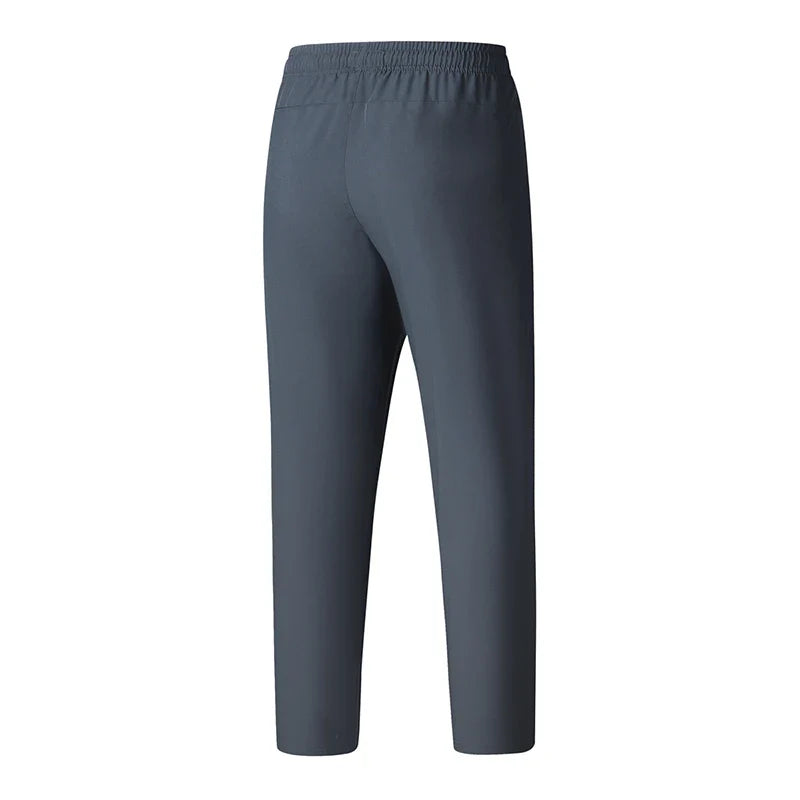 Men Running Pants Jogging Casual Summer Thin Sweatpants Quick Dry Ice Silk Straight Trousers Sports Gym Breathable Unisex