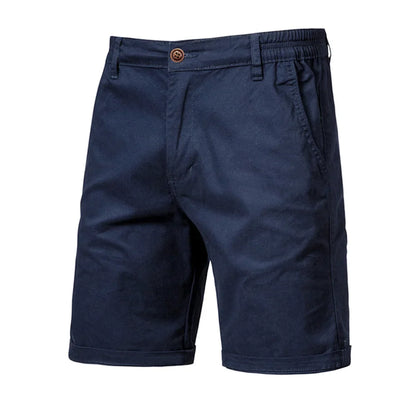 Summer 100% Cotton Solid Shorts Men High Quality Casual Business Social Elastic Waist Men Shorts 10 Colors Beach Shorts