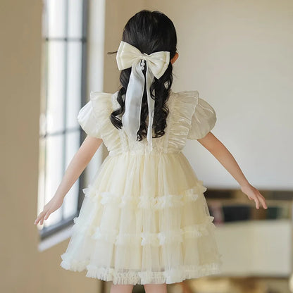 Girls' Princess Dress Summer New Style Little Girl Birthday Dress Dress Fashionable Children's Lolita Dress Short-Sleeved Dress