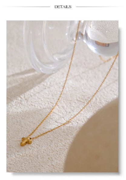 Small Waterproof Stainless Steel Chic Cross Casting Charm Pendant Necklace Unique Classic Fashion Jewelry Bijoux Femme
