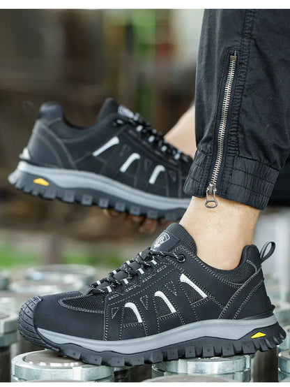 Steel Toe Safety Shoes Men Work Safety Boots Lightweight Breathable Comfortable Sneakers Men Boots Slip-resistant shoes