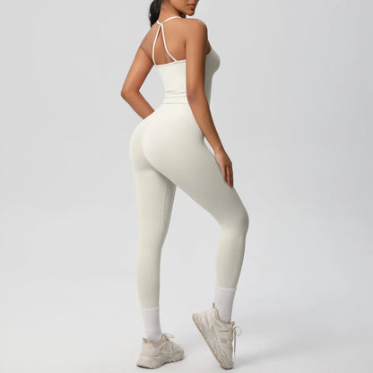 2PCS Yoga Set Nude Feeling Workout Sets Women Tracksuit Gym Push Up Fitness Running Workout Sportwear Sport Bra Leggings Suit
