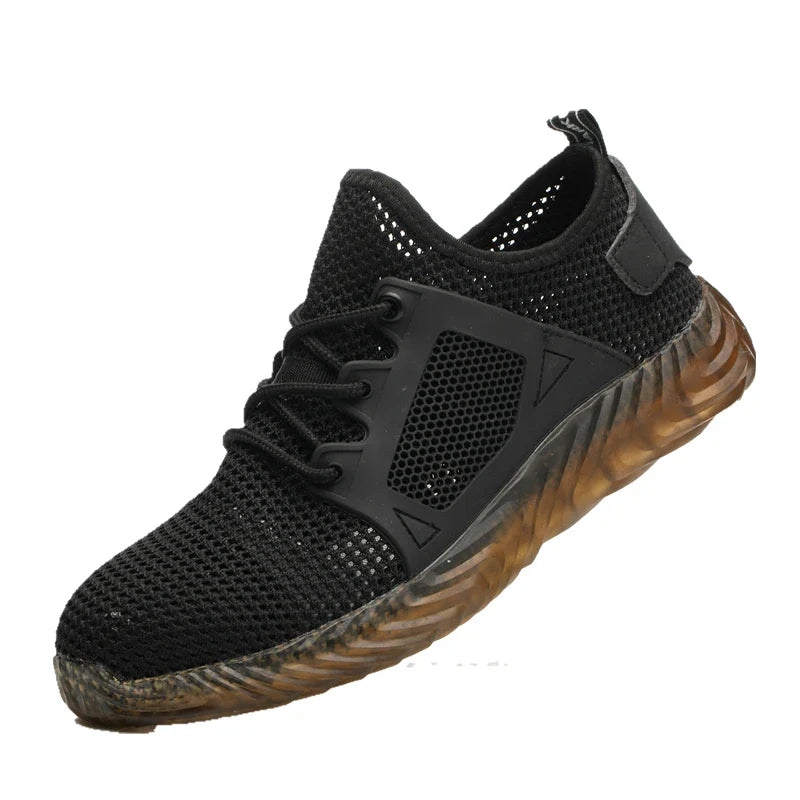 Summer Steel Toe Cap Safety Work Shoes for Men Anti Smashing Anti Puncture Hollow Out Light Breathable Sneaker Women Boots