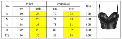 Women Corset Crop Top Gothic Black Leopard Faux Leather Push Up Overbust Corset Bustier Bra with Straps Fashion Streetwear