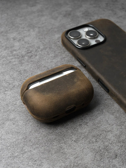 Genuine Leather Case for iPhone 17 16 15 Pro Max Magnetic PULL-UP Cowhide Phone Cover