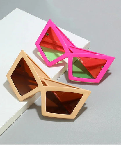 Fashion Oversized Cat Eye Sunglasses Women Red Shades UV400 Retro Gradient Men Wide Legs Sun Glasses