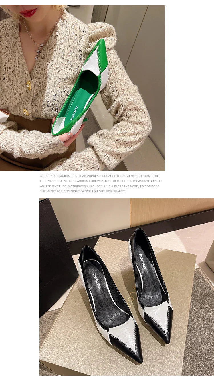 Verão Novas Sandálias Femininas de Bico Fino com Salto Agulha Sapatos Femininos de Salto Alto para Banquetes e Festas Sapatos de Casamento da Moda Scarpins 6,5-9cm