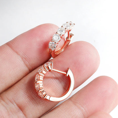 Each 0.2CT 3.5mm Certified All Moissanite Hoop Earrings for Women Classic Sparkly Bridal Jewelry Pure 925 Plated 18K