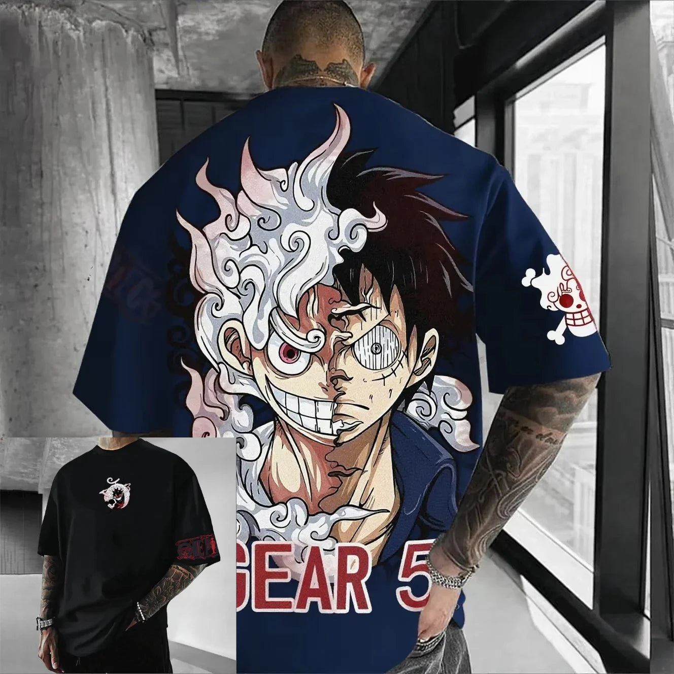 One Piece Luffy Men's T-Shirt Graphic Tee Anime Print Short Sleeve Tee Summer New Oversized Streetwear Anime Cosplay Y2k Clothes