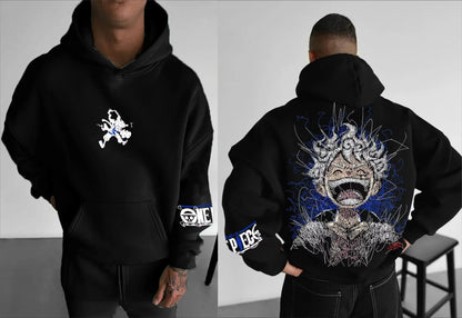 Anime Hand-painted Printed Hoodie 2025 Spring/Autumn Unisex Hip Hop Casual Loose Parent Child Pure Cotton Sweater Top