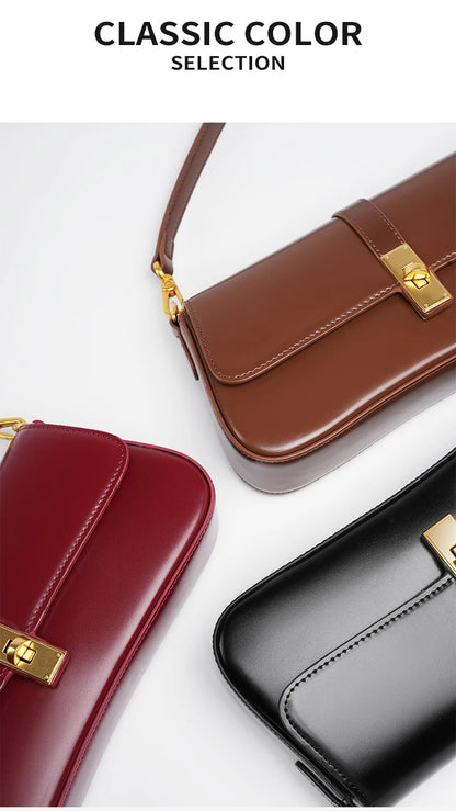 Women Genuine Leather Shoulder Bag Female Fashion Handbag Totes Small Underarm Bag Casual Daybag Mini Purse -KG1313