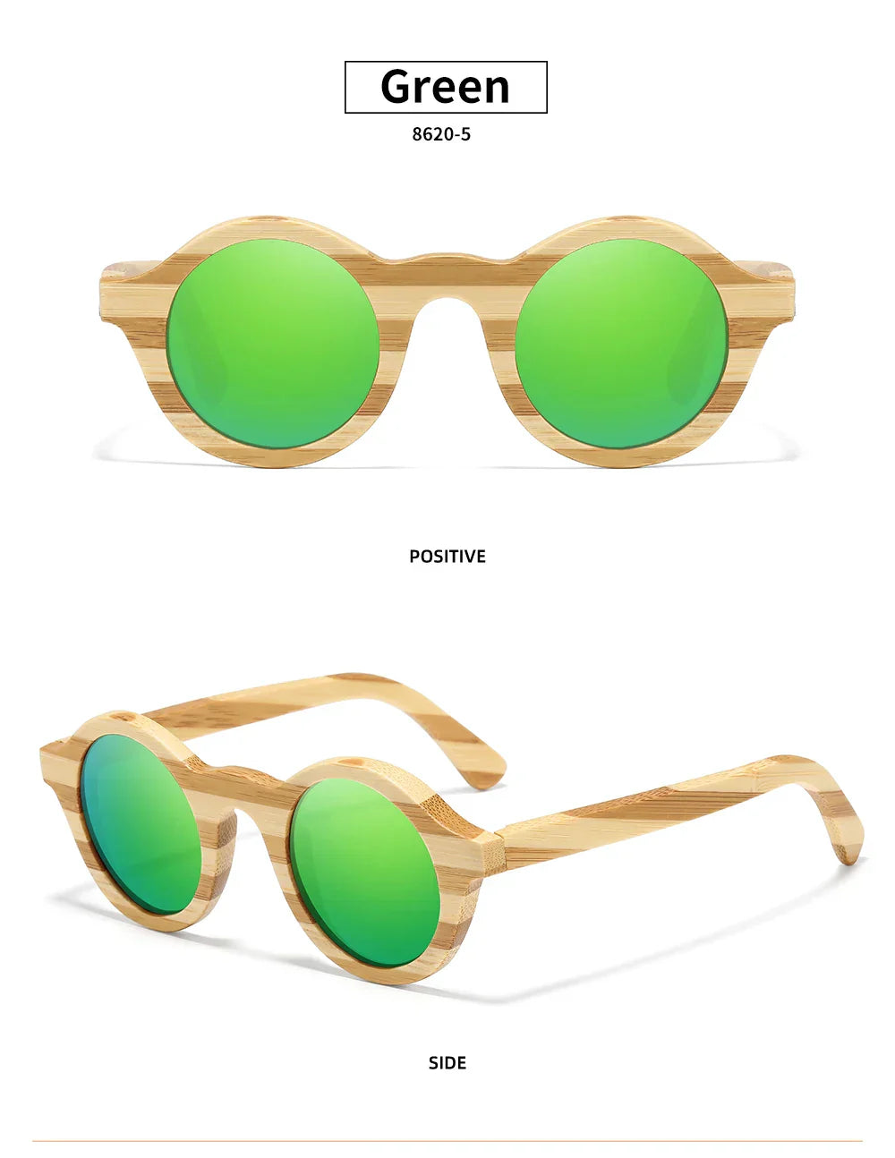Natural Zebra Bamboo Wooden Aduit Sunglasses Handmade Polarized Glasses Mirror Coating Lenses Eyewear With Gift Box 8620C