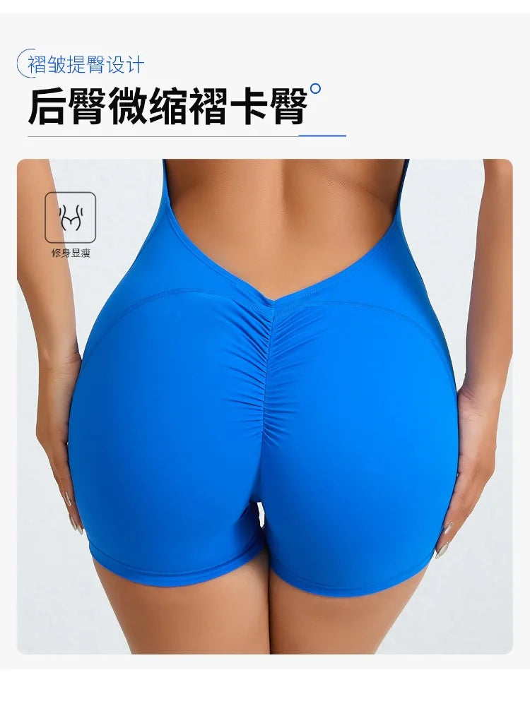 Women's High Elasticity Sports Jumpsuit Yoga Set Fitness Combination Lift Buttocks Bare Back Gym Sexy Romper for Active Women