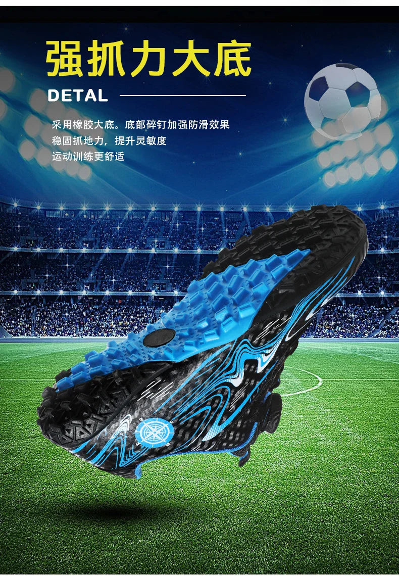Kids Soccer Cleats Boys Girls Professional Football Shoes FG/TF Grass Training Non-Slip Athletic Sneakers Breathable Comfortable